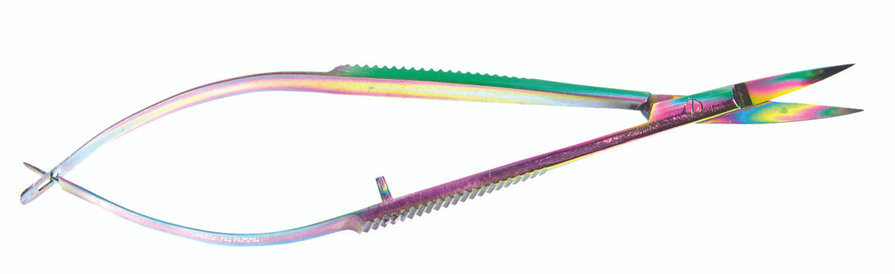 EasyKut Spring Action Scissor with Rainbow Titanium Oxide Finish